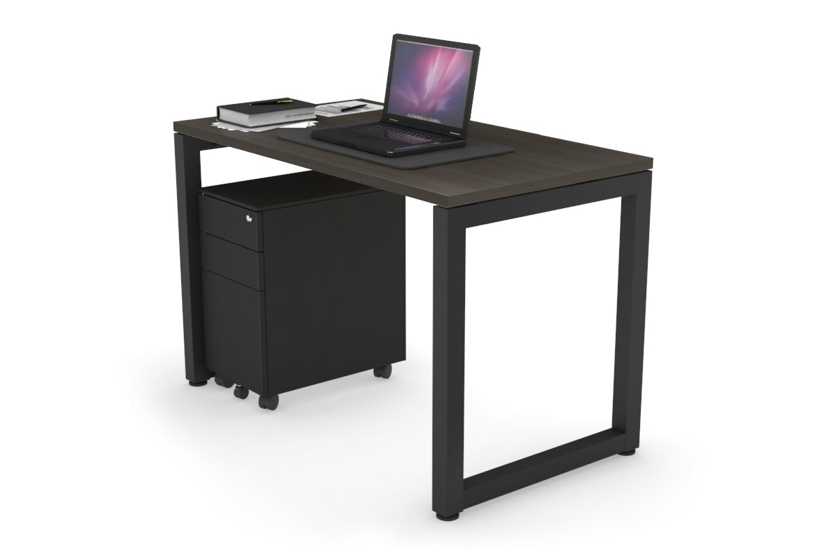 Quadro Loop Leg Office Desk [1000L x 600W] Jasonl Black dark oak 