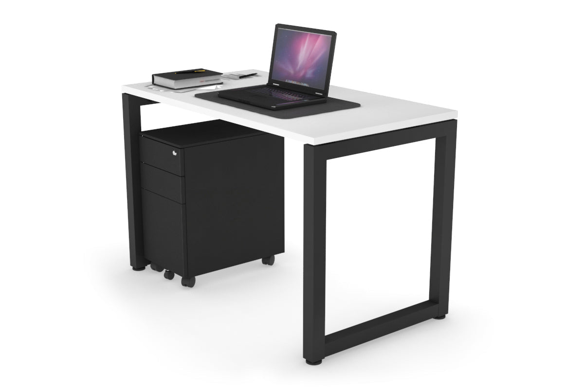 Quadro Loop Leg Office Desk [1000L x 600W] Jasonl Black white 