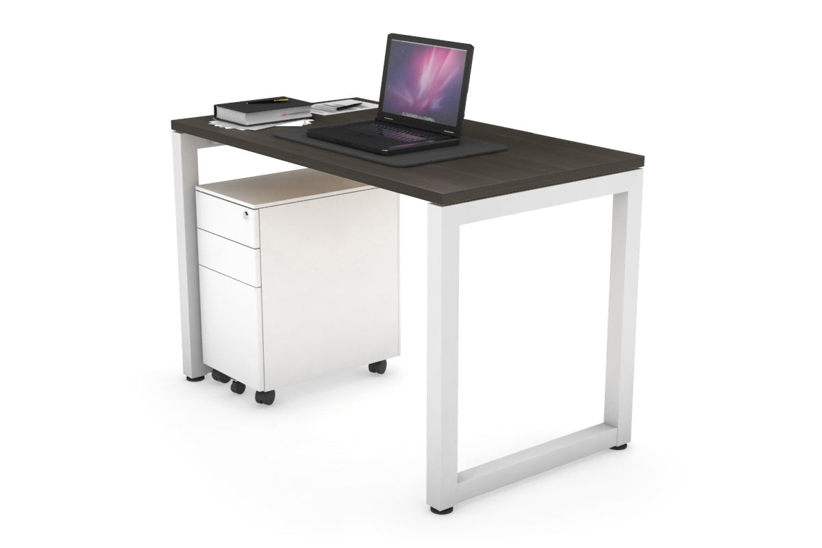 Quadro Loop Leg Office Desk [1000L x 600W] Jasonl White dark oak 