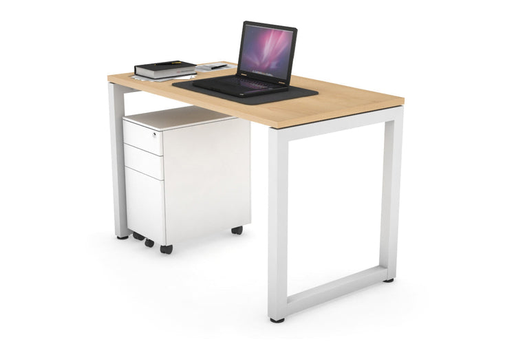 Quadro Loop Leg Office Desk [1000L x 600W] Jasonl White maple 