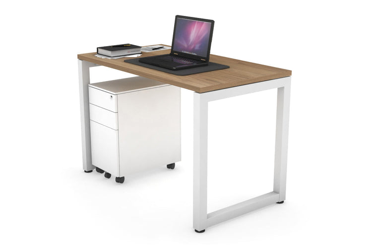 Quadro Loop Leg Office Desk [1000L x 600W] Jasonl White salvage oak 