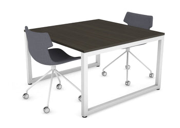 Quadro Loop Legs Modern Boardroom Table [1200L x 1200W] Jasonl white leg dark oak 