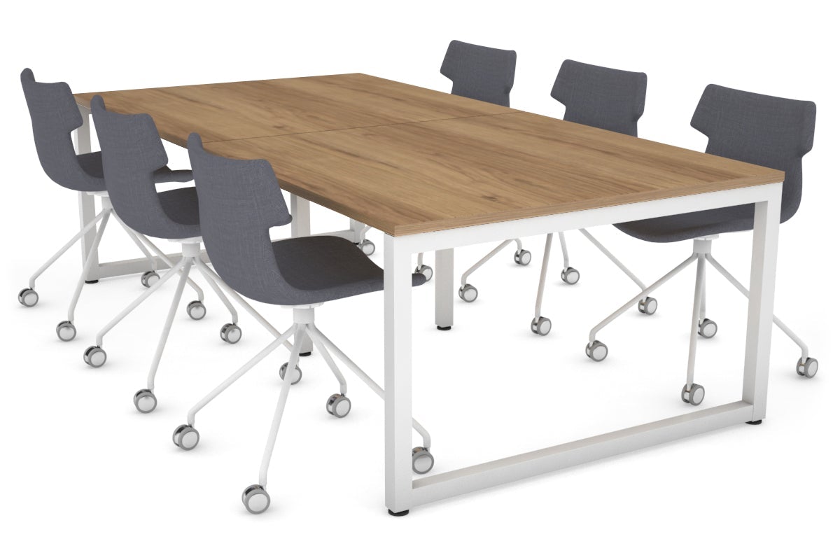 Quadro Loop Legs Modern Boardroom Table [2400L x 1200W] Jasonl white leg salvage oak 
