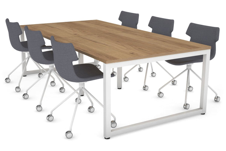 Quadro Loop Legs Modern Boardroom Table [2400L x 1200W] Jasonl white leg salvage oak 