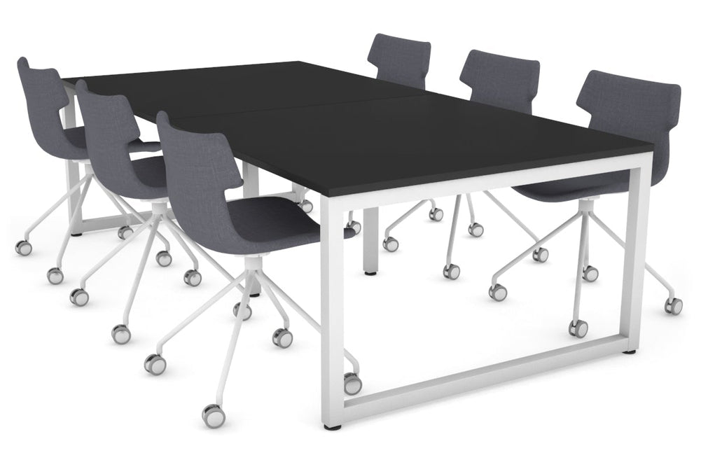 Quadro Loop Legs Modern Boardroom Table [2400L x 1200W]-white leg black 