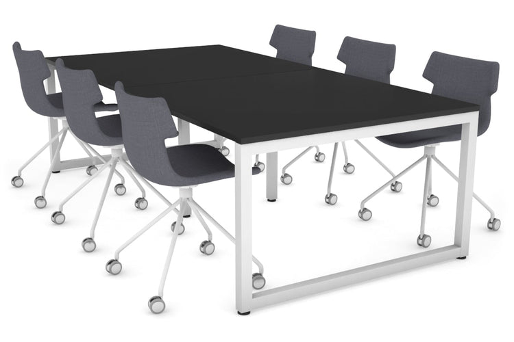 Quadro Loop Legs Modern Boardroom Table [2400L x 1200W] Jasonl white leg black 