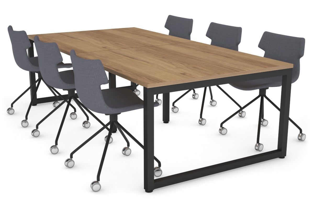 Quadro Loop Legs Modern Boardroom Table [2400L x 1200W] Jasonl black leg salvage oak 
