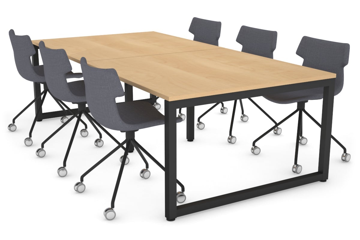 Quadro Loop Legs Modern Boardroom Table [2400L x 1200W] Jasonl black leg maple 