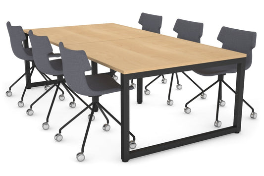 Quadro Loop Legs Modern Boardroom Table [2400L x 1200W] Jasonl black leg maple 