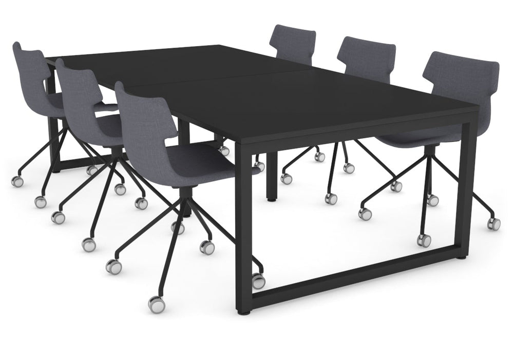 Quadro Loop Legs Modern Boardroom Table [2400L x 1200W]-black leg black 