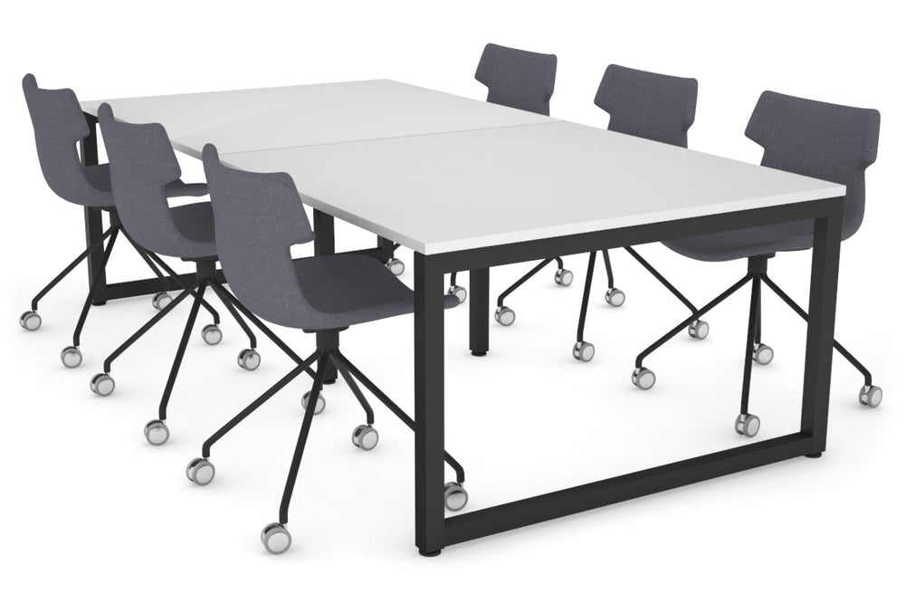 Quadro Loop Legs Modern Boardroom Table [2400L x 1200W]-black leg white 
