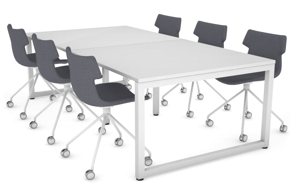 Quadro Loop Legs Modern Boardroom Table [2400L x 1200W]-white leg white 