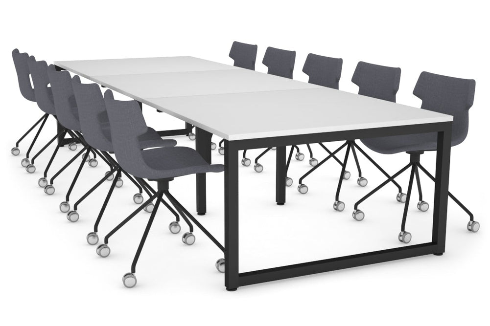 Quadro Loop Legs Modern Boardroom Table [3600L x 1200W]-black leg white 