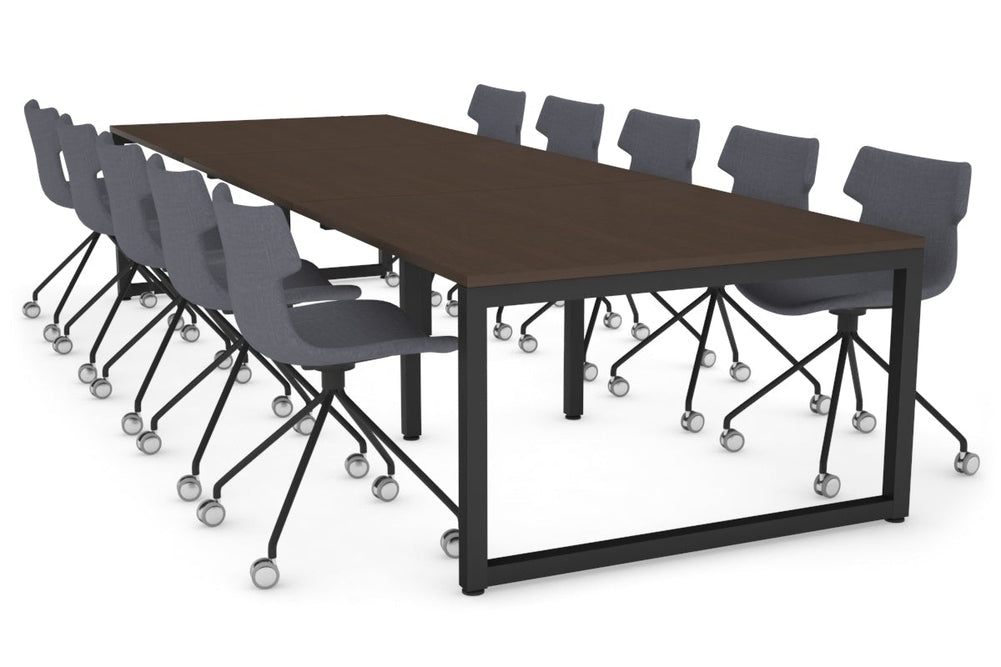 Quadro Loop Legs Modern Boardroom Table [3600L x 1200W]-white leg dark oak 