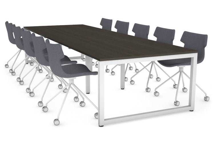 Quadro Loop Legs Modern Boardroom Table [3600L x 1200W] Jasonl white leg dark oak 