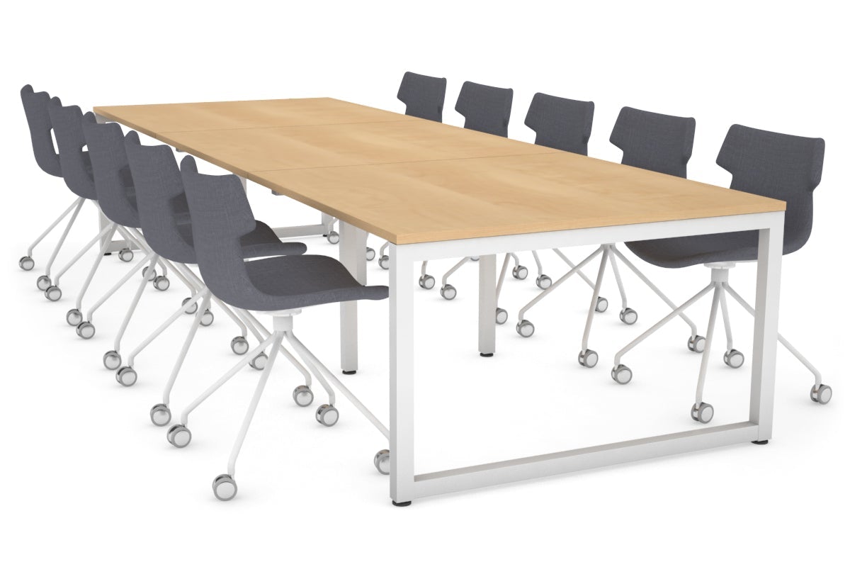 Quadro Loop Legs Modern Boardroom Table [3600L x 1200W] Jasonl white leg maple 