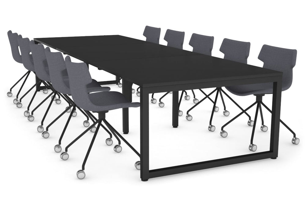 Quadro Loop Legs Modern Boardroom Table [3600L x 1200W]-black leg black 