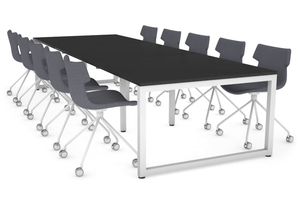 Quadro Loop Legs Modern Boardroom Table [3600L x 1200W]-white leg black 