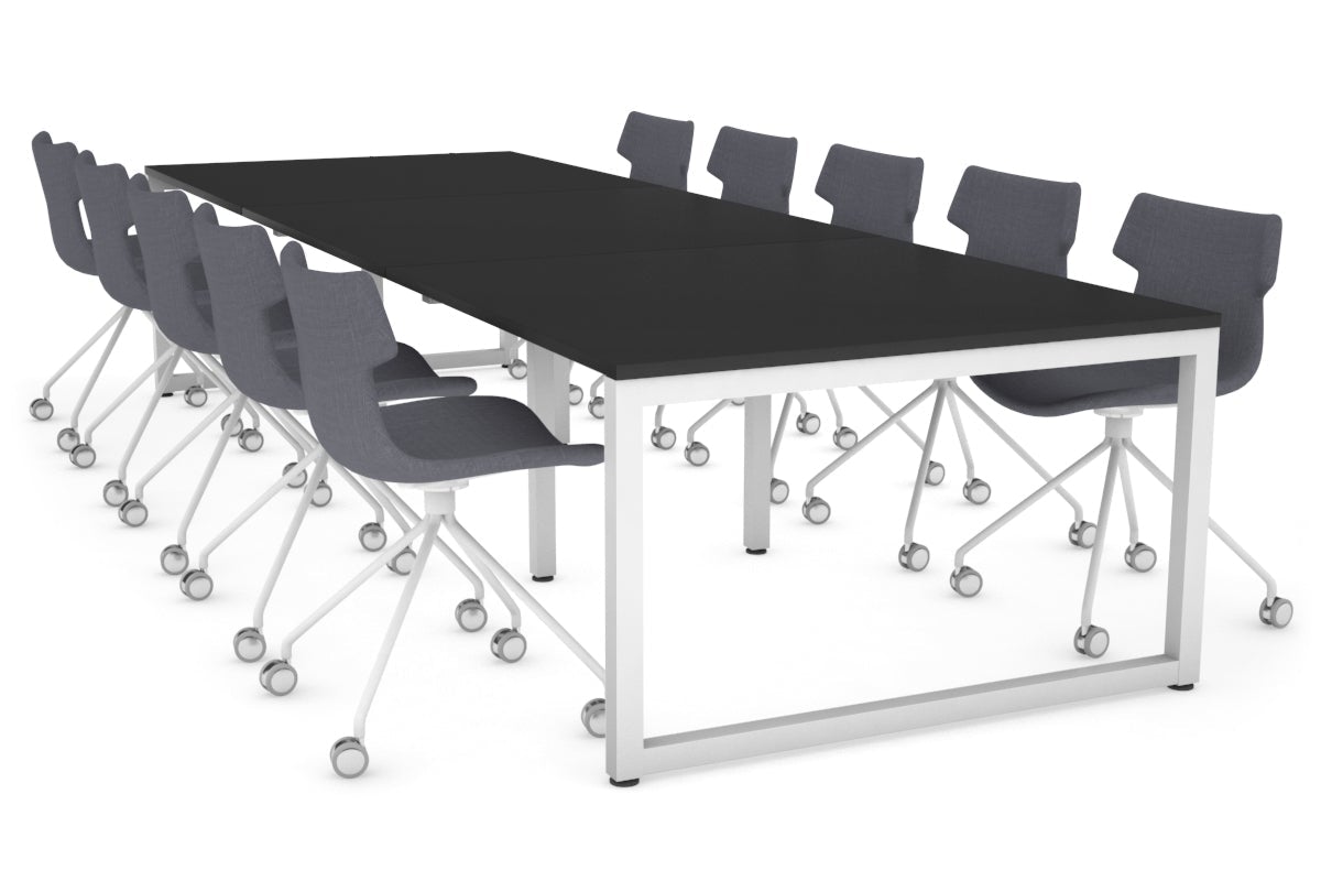 Quadro Loop Legs Modern Boardroom Table [3600L x 1200W] Jasonl white leg black 