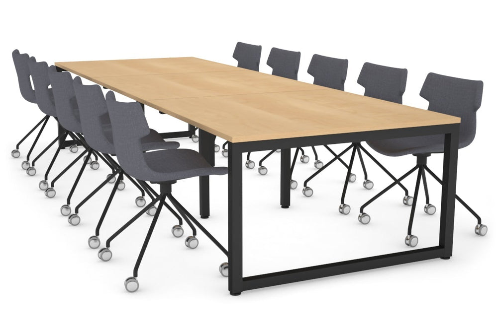 Quadro Loop Legs Modern Boardroom Table [3600L x 1200W]-black leg maple 