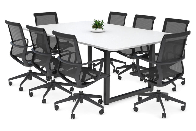 Quadro Loop Legs Modern Boardroom Table - Rounded Corners [1800L x 1100W] Jasonl black leg white 