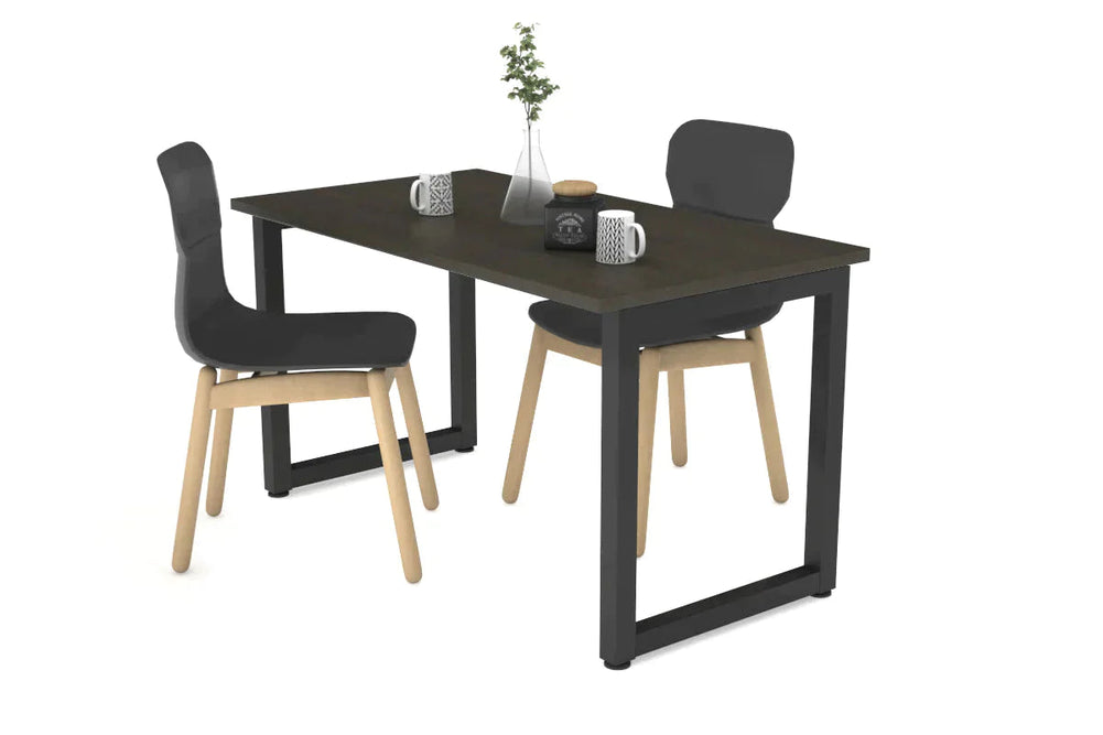 Quadro Loop Legs Table [1000L x 600W]-black leg dark oak 