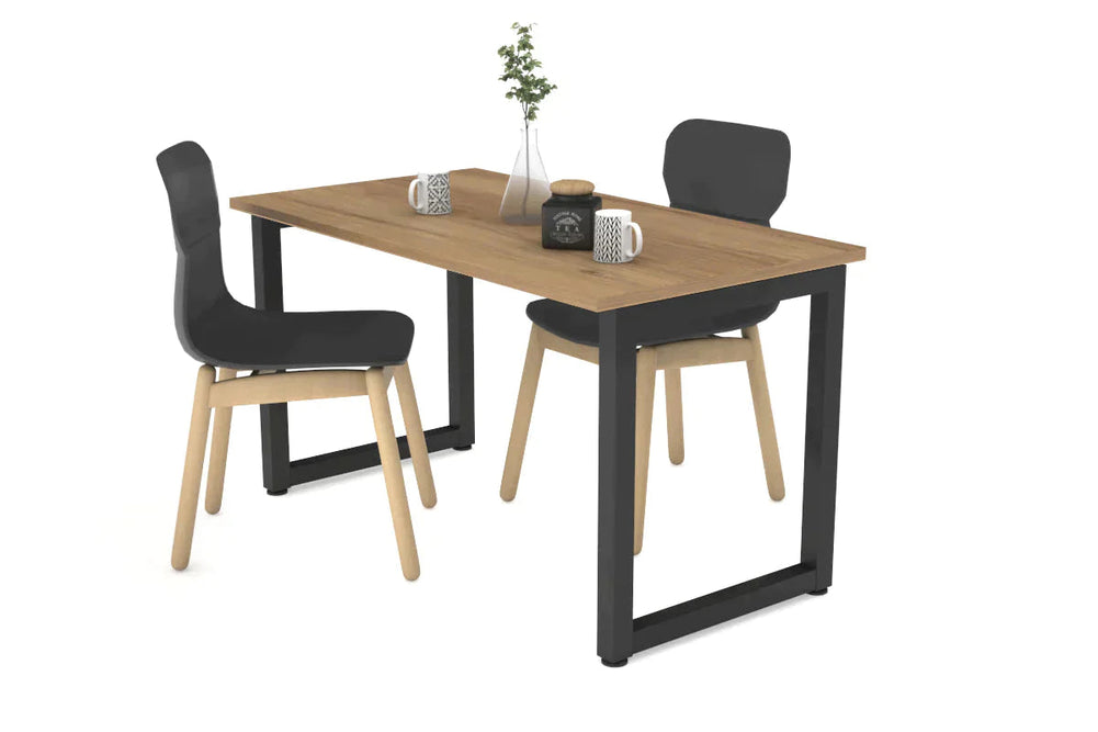 Quadro Loop Legs Table [1000L x 600W]-black leg salvage oak 