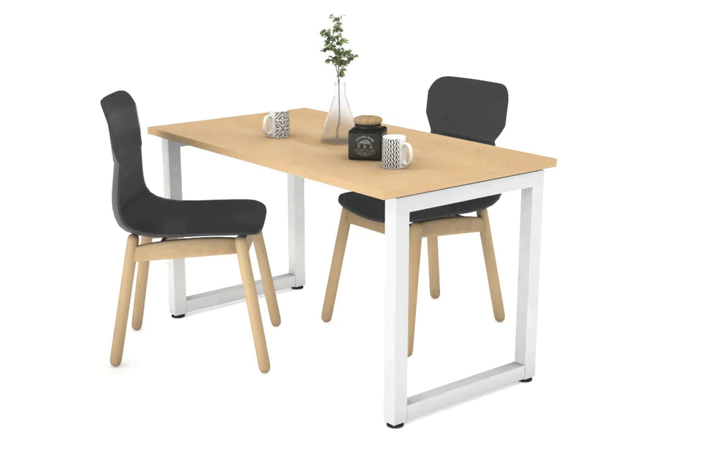 Quadro Loop Legs Table [1000L x 600W]-white leg maple 