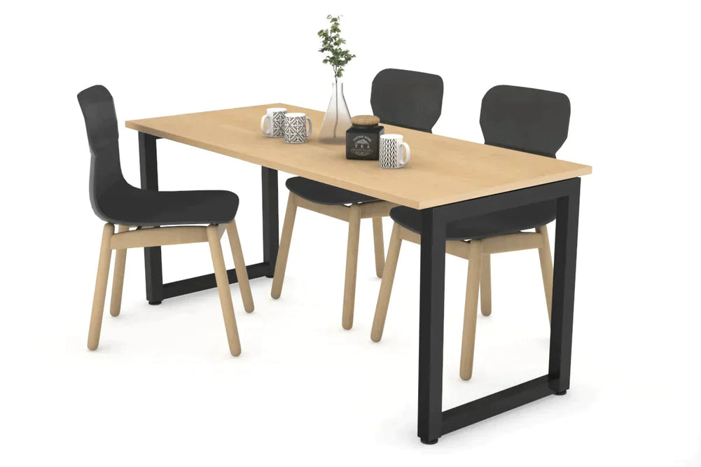 Quadro Loop Legs Table [1200L x 700W]-black leg maple 