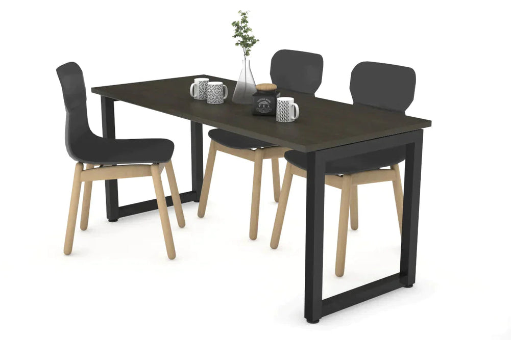 Quadro Loop Legs Table [1200L x 700W]-black leg dark oak 