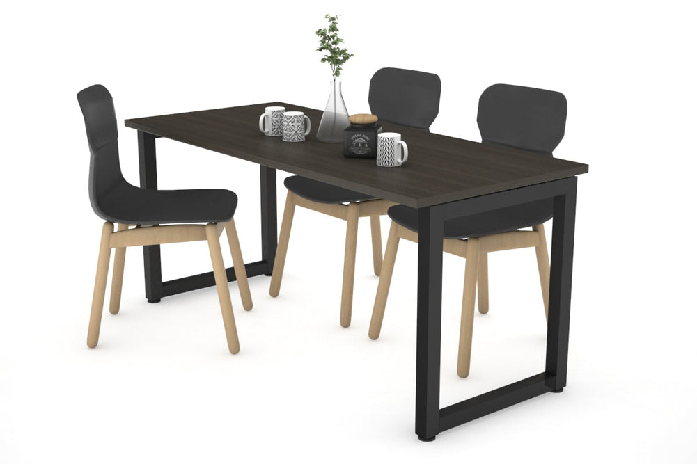 Quadro Loop Legs Table [1200L x 800W]-black leg dark oak 