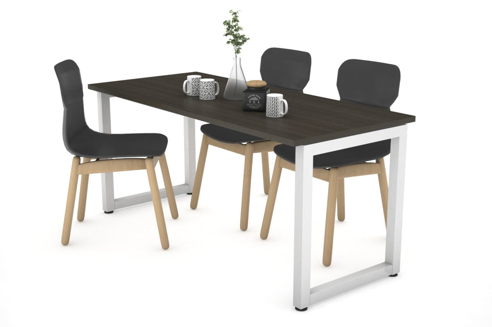 Quadro Loop Legs Table [1200L x 800W]-white leg dark oak 