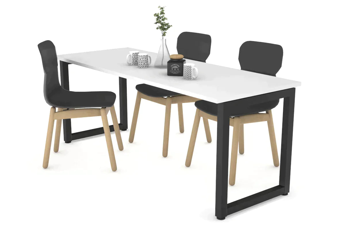 Quadro Loop Legs Table [1600L x 700W]-black leg white 