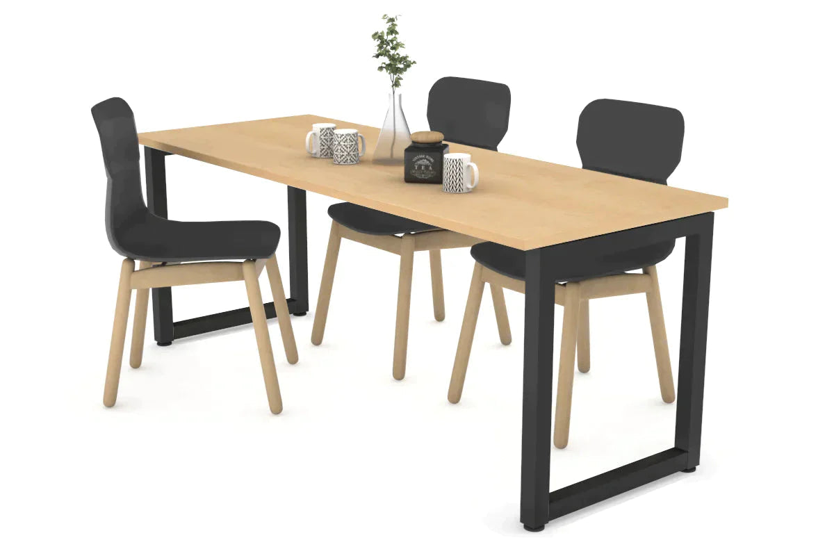 Quadro Loop Legs Table [1600L x 700W]-black leg maple 