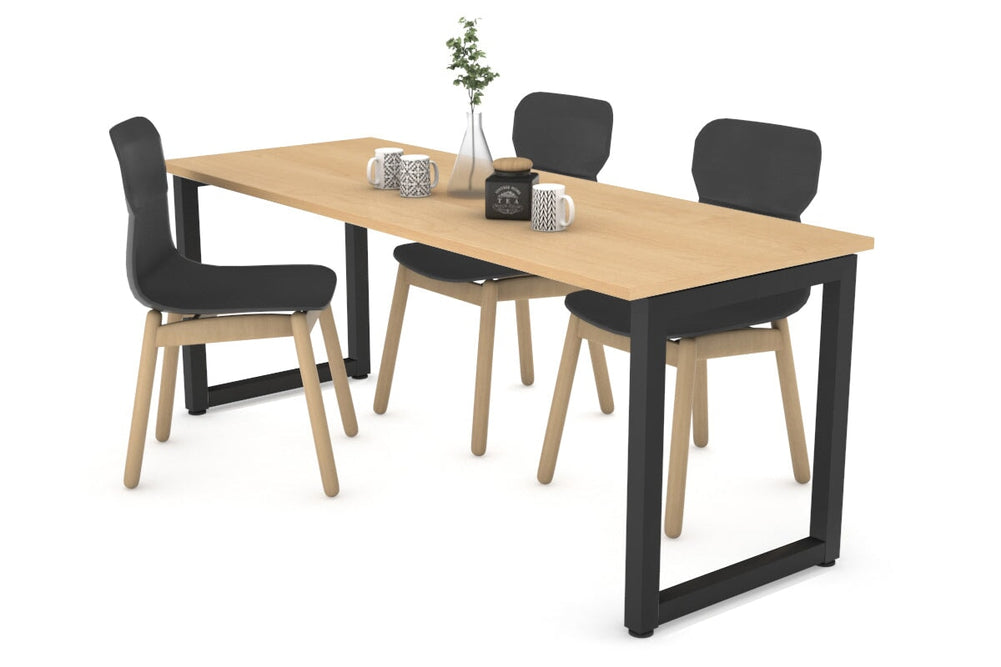 Quadro Loop Legs Table [1800L x 800W]-black leg maple 