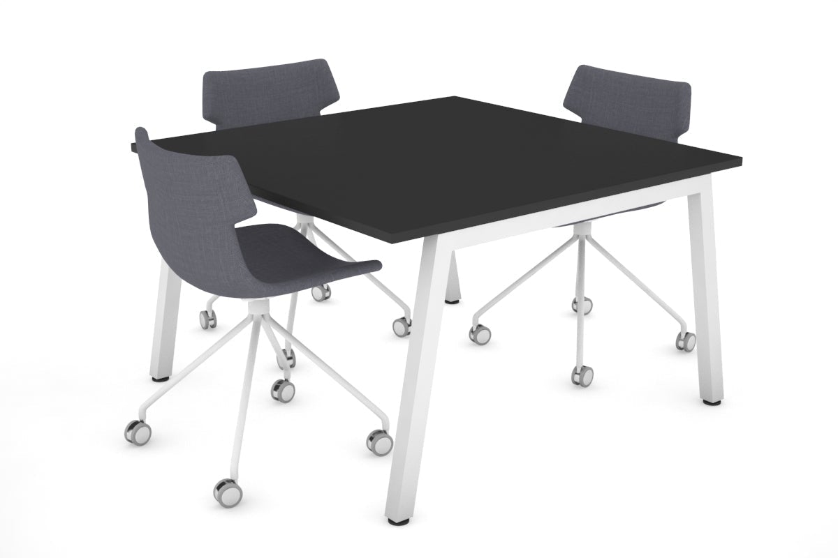 Quadro Modern Boardroom Table [1200L x 1200W] Jasonl white leg black 