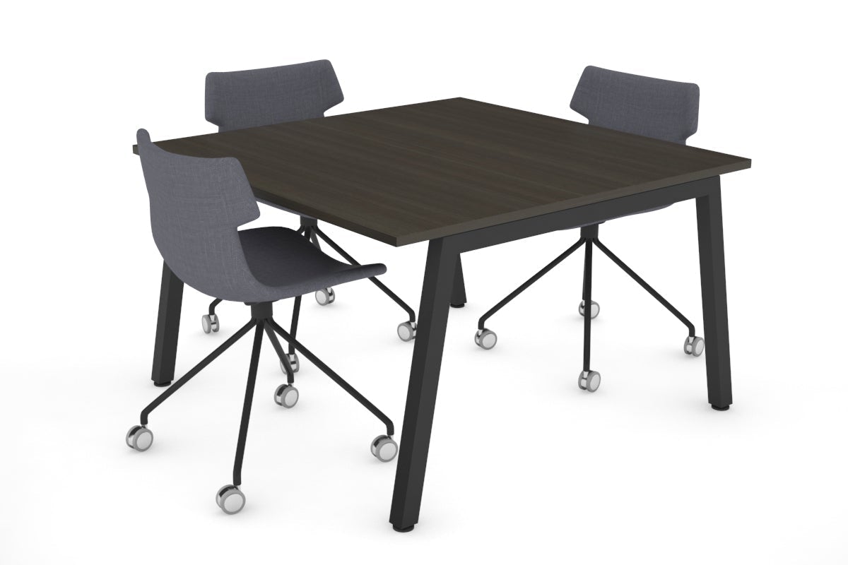 Quadro Modern Boardroom Table [1200L x 1200W] Jasonl black leg dark oak 