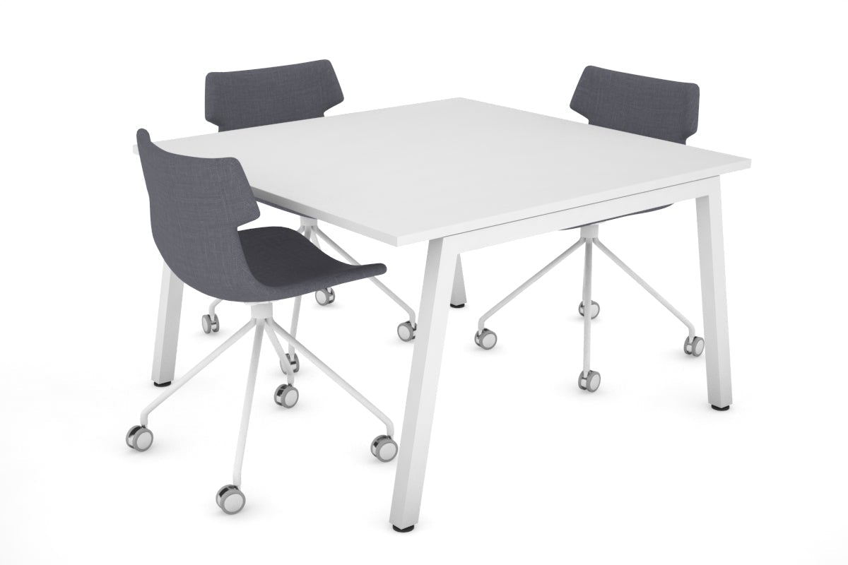 Quadro Modern Boardroom Table [1200L x 1200W] Jasonl white leg white 
