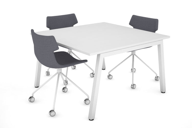 Quadro Modern Boardroom Table [1200L x 1200W] Jasonl white leg white 