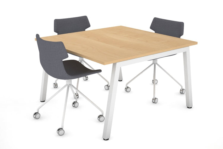 Quadro Modern Boardroom Table [1200L x 1200W] Jasonl white leg maple 