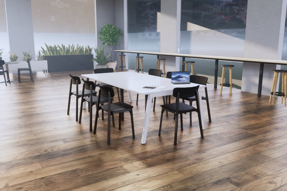 Quadro A Legs Modern Boardroom Table [2400L x 1200W]-black leg dark oak 