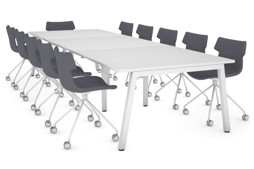 Quadro A Legs Modern Boardroom Table [3600L x 1200W]-white leg white 
