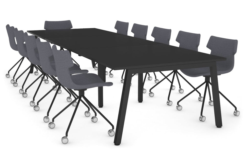 Quadro A Legs Modern Boardroom Table [3600L x 1200W]-black leg black 