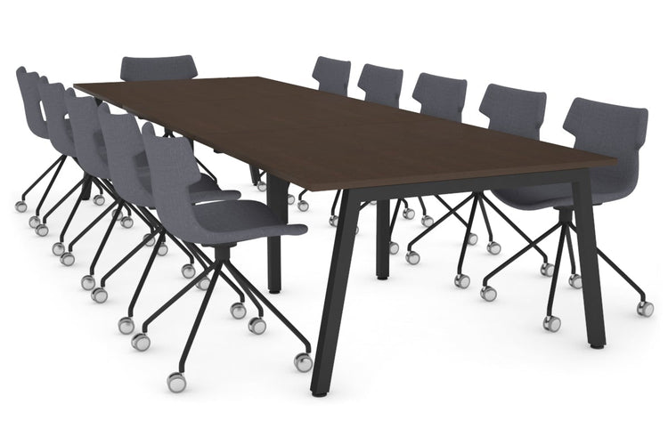 Quadro Modern Boardroom Table [3600L x 1200W] Jasonl black leg wenge 