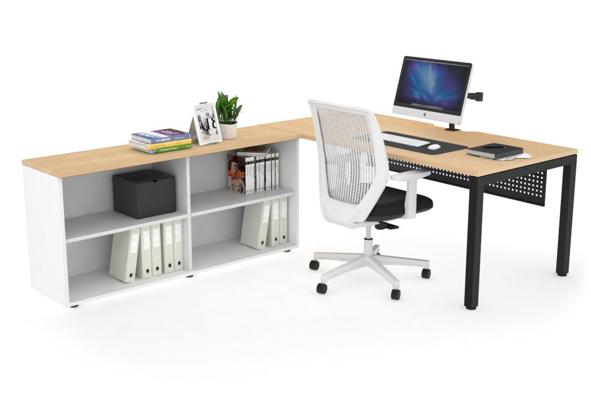 Quadro Square Executive Setting - Black Frame [1600L x 800W with Cable Scallop] Jasonl maple black modesty open bookcase