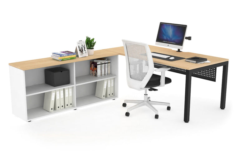 Quadro Square Executive Setting - Black Frame [1600L x 800W with Cable Scallop] Jasonl maple black modesty open bookcase