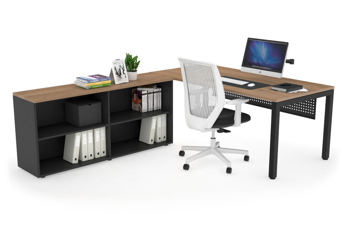 Quadro Square Executive Setting - Black Frame [1800L x 700W] Jasonl salvage oak black modesty open bookcase
