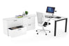 Quadro Square Executive Setting - Black Frame [1800L x 800W with Cable Scallop] - Thumbnail 3 