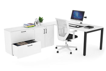  - Quadro Square Executive Setting - Black Frame [1800L x 800W with Cable Scallop] - 1