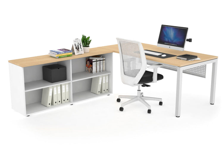 Quadro Square Executive Setting - White Frame [1600L x 700W] Jasonl maple white modesty open bookcase